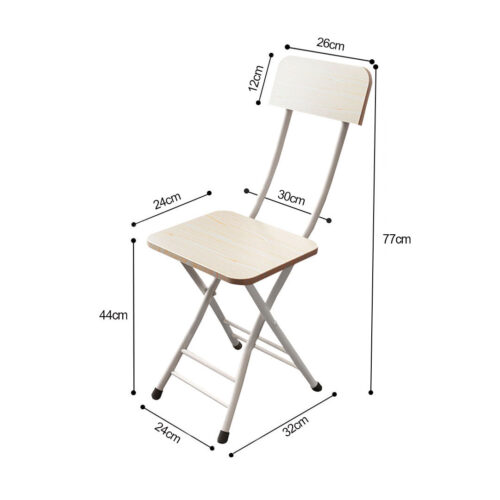 White Maple Folding Chair Space Saving Lightweight Portable Seat Decor Set of 2 - Image 7