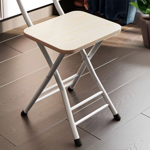 White Maple Folding Chair Space Saving Lightweight Portable Seat Decor Set of 2 - Image 8