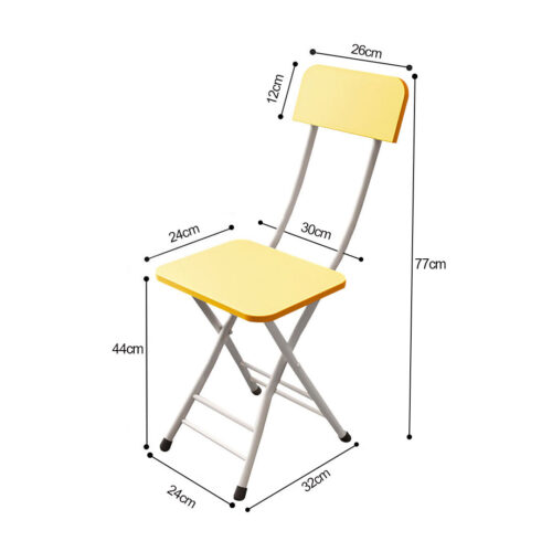 Yellow Folding Chair Space Saving Lightweight Portable Seat Decor - Image 7