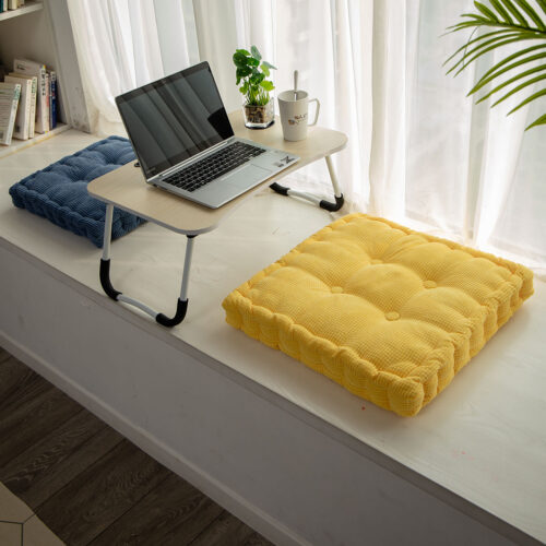 Yellow Square Cushion Soft Leaning Plush Backrest Throw Seat Pillow Decor - Image 4