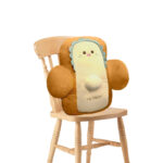 48cm Cute Face Toast Bread Cushion Stuffed Car Seat Plush Cartoon Back Support Pillow Decor