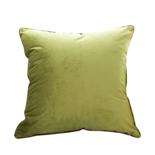 45cm Subtle Fluorescent Green Foliage Velvet Square Throw Pillow