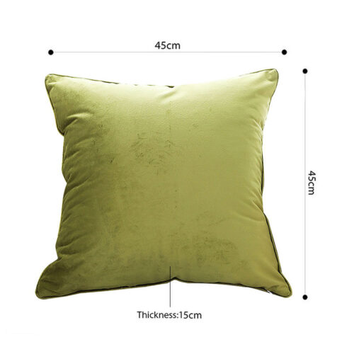 45cm Subtle Fluorescent Green Foliage Velvet Square Throw Pillow - Image 5