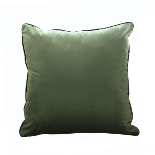 45cm Subtle Army Green Foliage Velvet Square Throw Pillow