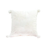 45cm Throw Pillow White Soft Plush Cushion Christmas Snowflake Ball Square For festive Holiday