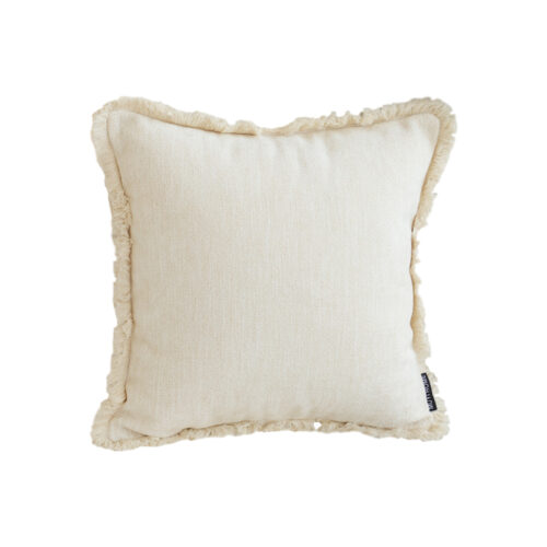 45cm Throw Pillow White Chenille Textured with Tassels Square Cozy Decor
