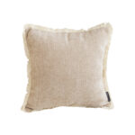 45cm Throw Pillow Latte Color Chenille Textured with Tassels Square Cozy Decor