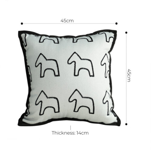 45cm Throw Pillow White Teddy Fleece Square Pony Decorative Cushion for Living Room - Image 5