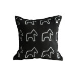 45cm Throw Pillow Black Teddy Fleece Square Pony Decorative Cushion for Living Room