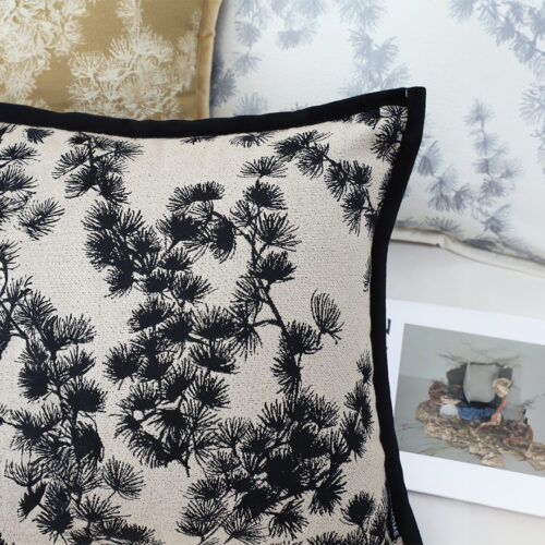 45cm Throw Pillow Black White Wide Border Square Pillow Decorative Cushion Living Room - Image 3