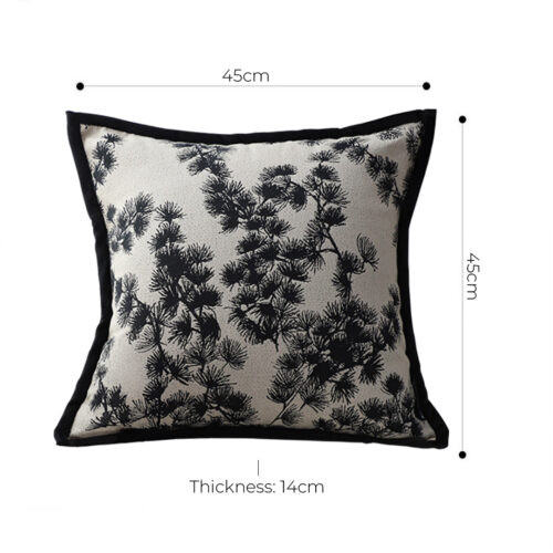 45cm Throw Pillow Black White Wide Border Square Pillow Decorative Cushion Living Room - Image 4