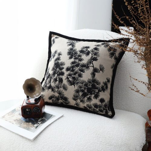 45cm Throw Pillow Black White Wide Border Square Pillow Decorative Cushion Living Room - Image 5