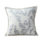 45cm Throw Pillow Cream White Wide Border with Branch Pine Needle Pattern Decor
