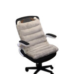 Grey One Piece Siamese Cushion Office Sedentary Butt Mat Back Waist Chair Support Decor with Buffalo Ears