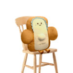 58cm Cute Face Toast Bread Cushion Stuffed Car Seat Plush Cartoon Back Support Pillow Decor