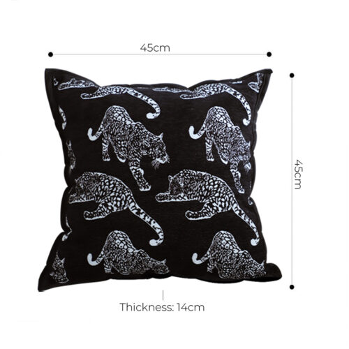 45cm Throw Pillow Black Leopard Light Luxury Decorative Cushion for Living Room - Image 3