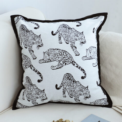 45cm Throw Pillow White Black Leopard Light Luxury Decorative Cushion for Living Room - Image 2