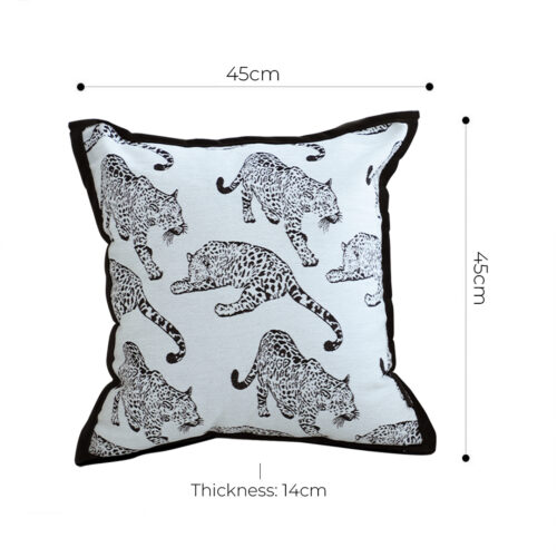 45cm Throw Pillow White Black Leopard Light Luxury Decorative Cushion for Living Room - Image 3