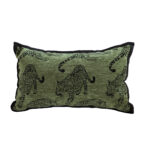 30cm Throw Pillow Green Leopard Lumbar Decorative Cushion for Living Room