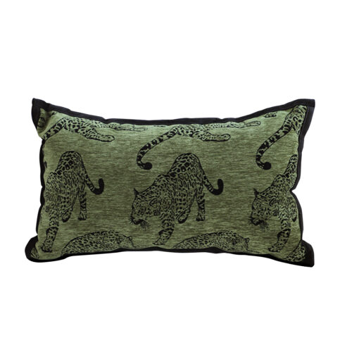 30cm Throw Pillow Green Leopard Lumbar Decorative Cushion for Living Room