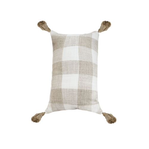 35CM Pillow Lumbar Cover Decorative Plaid Farmhouse Cushion Throw Pillow