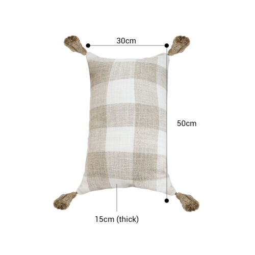 35CM Pillow Lumbar Cover Decorative Plaid Farmhouse Cushion Throw Pillow - Image 2