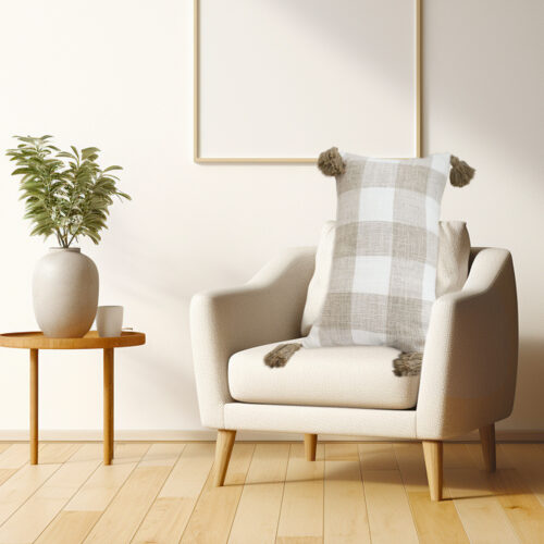 35CM Pillow Lumbar Cover Decorative Plaid Farmhouse Cushion Throw Pillow - Image 4