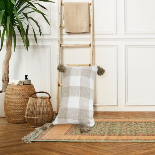 35CM Pillow Lumbar Cover Decorative Plaid Farmhouse Cushion Throw Pillow - Image 5