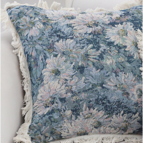 50cm Oil Painting Shabby Chic Handmade Full Floral Needlepoint Throw Pillow - Image 3