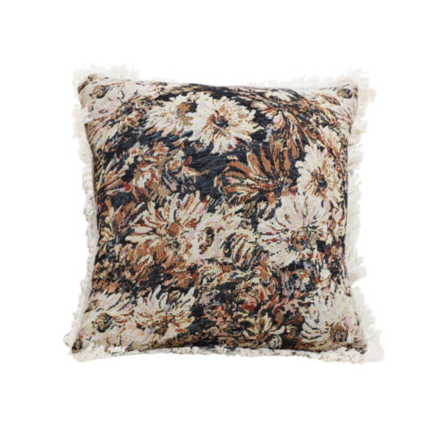 50cm Vintage Oil Painting Color Raised Embroidery Empress Flower Throw Pillow