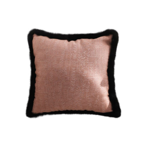 50cm Mid-century Raised Embroidery Texture Edged Square Throw Pillow