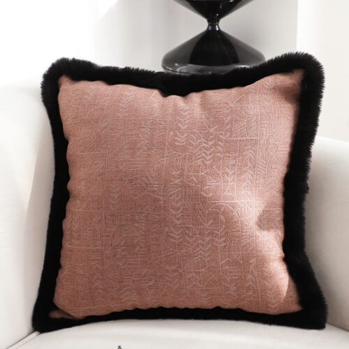 50cm Mid-century Raised Embroidery Texture Edged Square Throw Pillow - Image 3