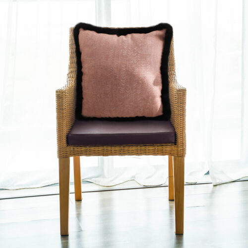50cm Mid-century Raised Embroidery Texture Edged Square Throw Pillow - Image 4