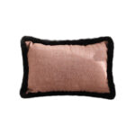 35cm Mid-century Raised Embroidery Texture Edged Lumbar Throw Pillow
