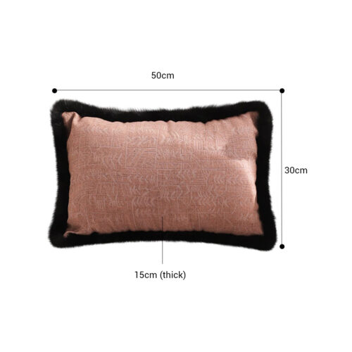 35cm Mid-century Raised Embroidery Texture Edged Lumbar Throw Pillow - Image 2