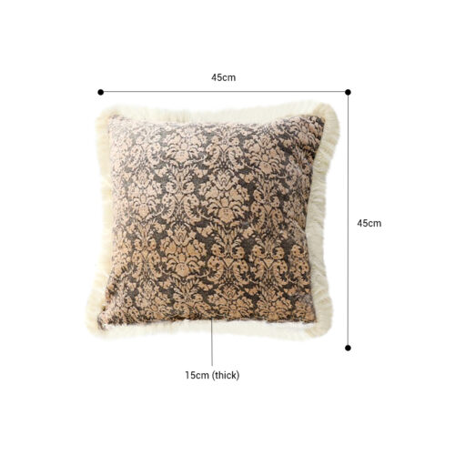 45cm Wabi-sabi Floral Cover Vintage Dark Floral Tassel Square Throw Pillow - Image 2