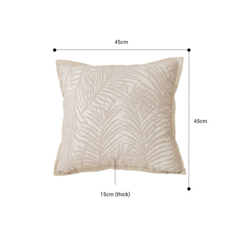 45cm Elegant Palm Leaf Texture Jacquard Square Throw Pillow - Image 2