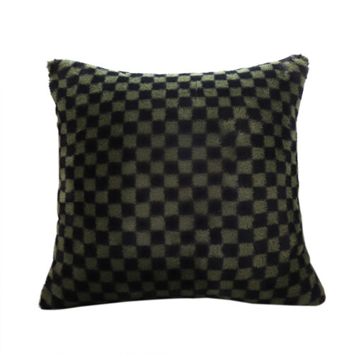 45cm Urban Light Luxury Pillow Dark Night Green Checkered Square Throw Pillow