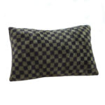 30cm Urban Light Luxury Dark Green Checkered Lumbar Throw Pillow