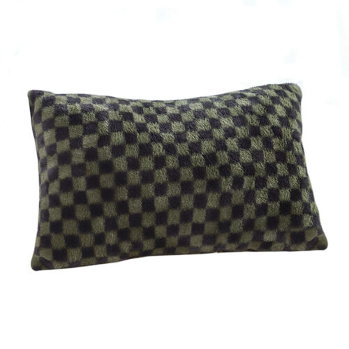 30cm Urban Light Luxury Dark Green Checkered Lumbar Throw Pillow