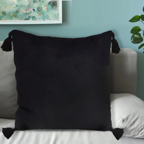 45X Black Vintage Butterfly Pillow Tassel Velvet Square Throw Pillow - Image 4