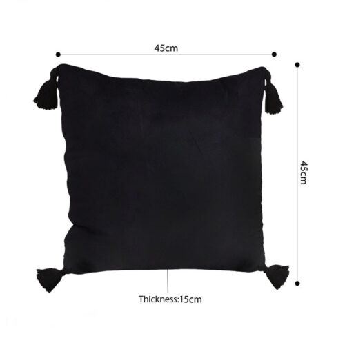 45X Black Vintage Butterfly Pillow Tassel Velvet Square Throw Pillow - Image 5