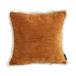 45cm Chenille Texture Tassel Square Sunset Orange Throw Pillow