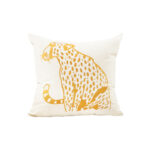 45cm Throw Pillow White Light Luxury with Golden Leopard Decorative Square Cushion Decor