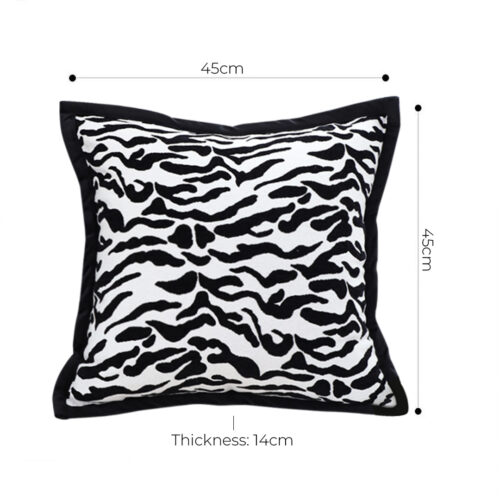 45cm Black White Luxury Cushion Light Mottled Texture Decorative Square Pillow Living Room - Image 5