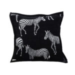 45cm Black Light Luxury Zebra Cushion Decorative Square Pillow Living Room Decor