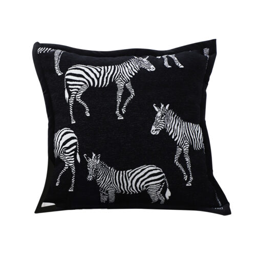45cm Black Light Luxury Zebra Cushion Decorative Square Pillow Living Room Decor