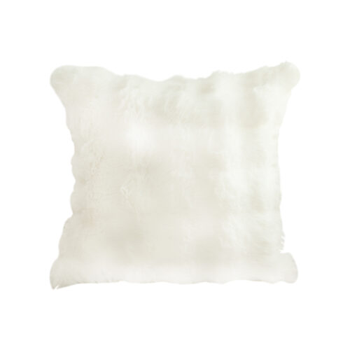 50cm Throw Pillow White Rabbit Fur Cushion Luxurious Soft Decorative Square Pillow for Living Room - Image 2