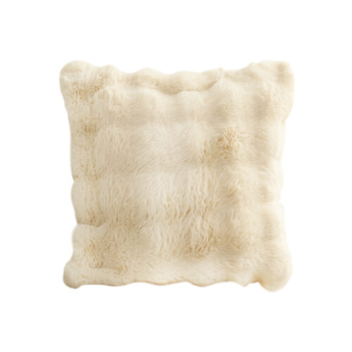 50cm Throw Pillow Light Camel Color with Rabbit Square Cushion for Living Room Decor