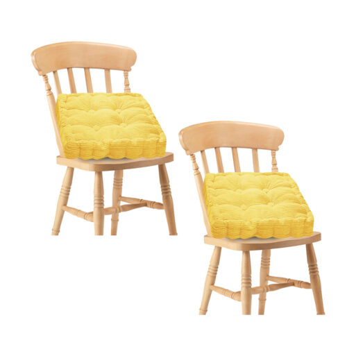 2x Yellow Square Cushion Soft Leaning Plush Backrest Throw Seat Pillow Decor